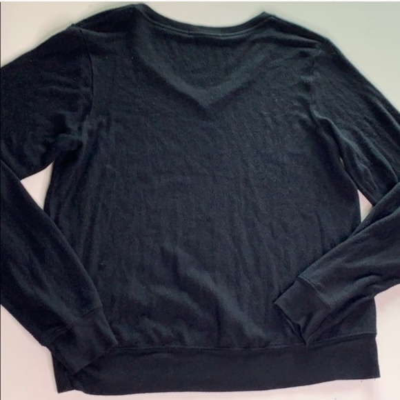 WILDFOX V Neck First Lady Pullover Sweater large black - Picture 6 of 8